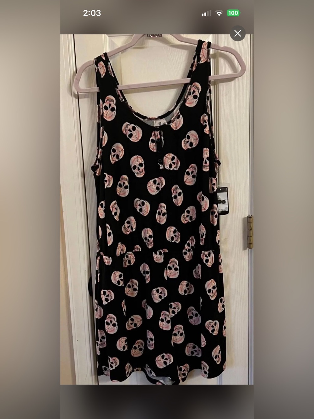 Torrid Stretchy Comfy Black Skull Print Sleep Romper NWT Size 1X, 2X and 3X